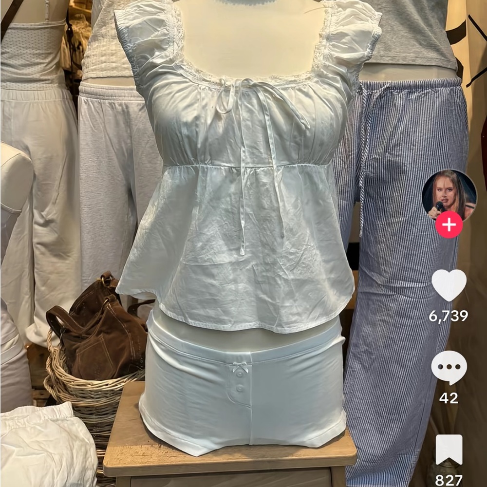 Brandy Melville odette top Elegant White Ruffled Blouse